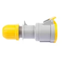 Scame Industrial Power Connector 32A 110V IP44 Yellow Cable Mount 2P+PE Optima IP44