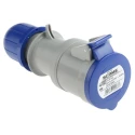 Scame Industrial Power Connector Rated At 32A, 230V, IP44 Blue Cable Mount IP44