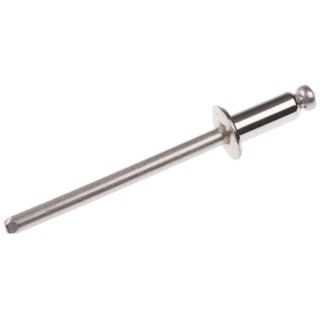 POP Stainless Steel Blind Rivet, Dome Head, 4 mm Diameter, 10.2 mm Length, Stainless Steel Mandrel SSD54SSBS