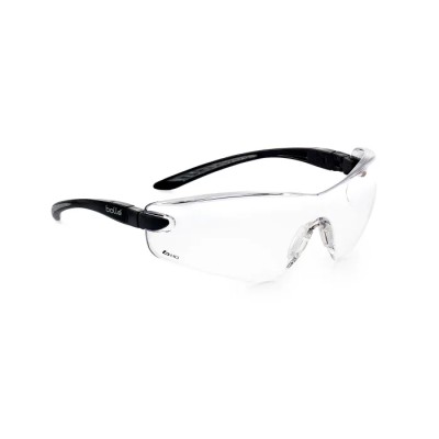 Bolle Safety COBRA Safety Glasses UV Protection Clear Lens Black Thermoplastic Rubber Nylon Frame COBHDPI