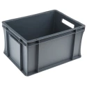 RS PRO 20L Grey Plastic Euro Container 400 mm x 300 mm x 220 mm 725-9151