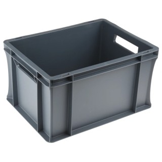 RS PRO 20L Grey Plastic Euro Container 400 mm x 300 mm x 220 mm 725-9151