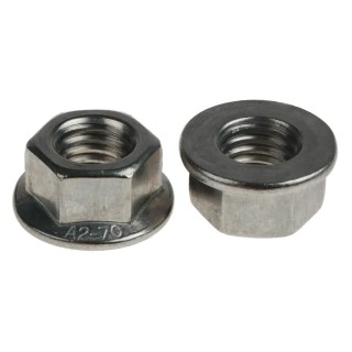 RS PRO Plain A2 Stainless Steel Flanged Hex Nut M12, 26mm Flange Diameter, 18mm Hex Size, 12mm Height, DIN 6923 725-9656