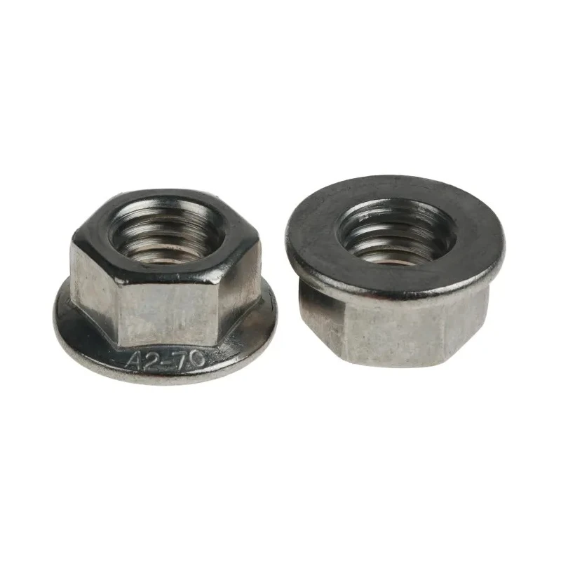 RS PRO Plain A2 Stainless Steel Flanged Hex Nut M12, 26mm Flange Diameter, 18mm Hex Size, 12mm Height, DIN 6923 725-9656