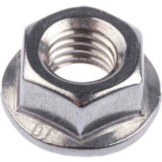 RS PRO Plain A2 Stainless Steel Flanged Hex Nut M8, 8mm Height, 17.9mm Flange Diameter, DIN 6923 725-9662