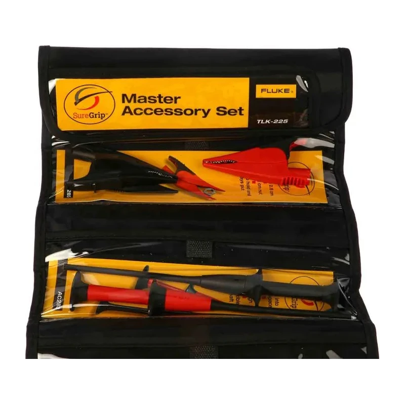 Fluke Multimeter Leads Test Lead Kit with Hook, Pincer, and Crocodile Clips CAT II CAT III CAT IV TLK-225-1