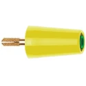 Staubli Yellow Green Test Connector Adapter with Brass Contacts, Gold Plated, 32A, 1kV, 4mm Screw Clamping 24.0160-20