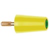 Staubli Yellow Green Test Connector Adapter with Brass Contacts, Gold Plated, 32A, 1kV, 4mm Screw Clamping 24.0160-20