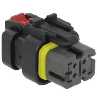 TE Connectivity AMPSEAL 16 Automotive Connector Female Grey Cable 4 Way Crimp Termination 776487-2