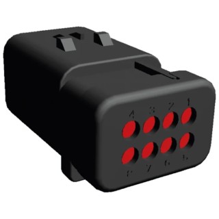 TE Connectivity AMPSEAL 16 Automotive Connector Male Red Clip 8 Way Crimp Termination 776495-1