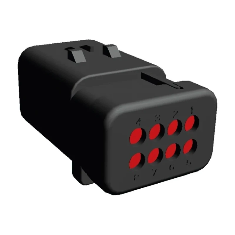 TE Connectivity AMPSEAL 16 Automotive Connector Male Red Clip 8 Way Crimp Termination 776495-1