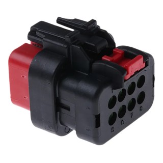 TE Connectivity AMPSEAL 16 Automotive Connector Female Red Cable 8 Way Crimp Termination 776494-1