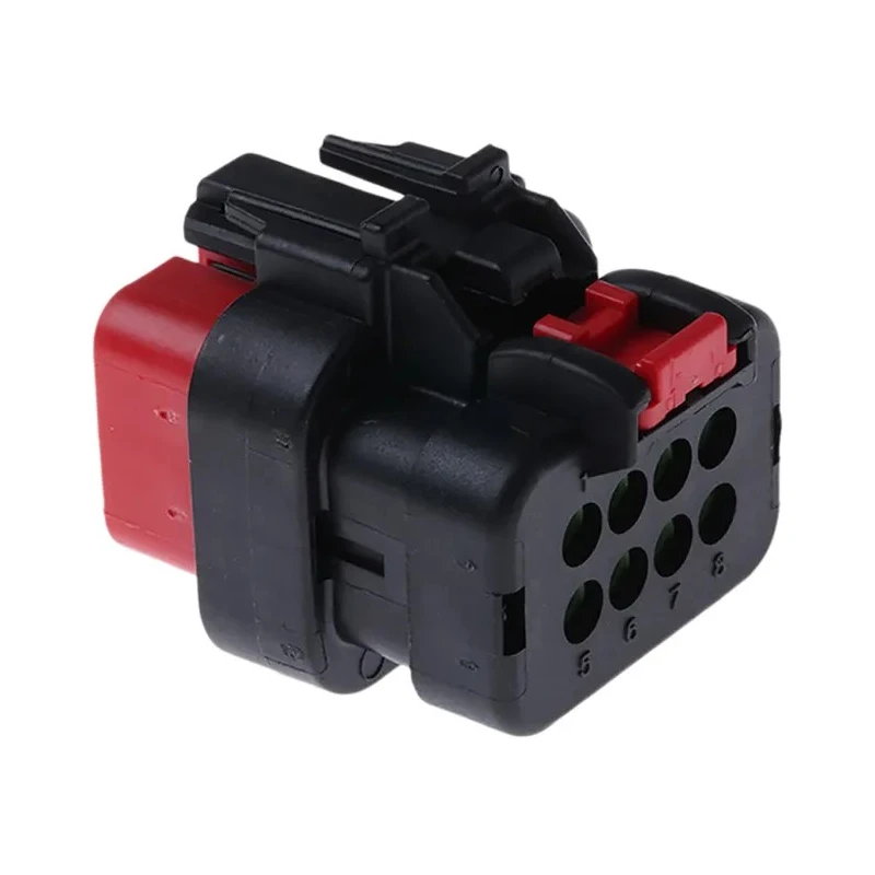 TE Connectivity AMPSEAL 16 Automotive Connector Female Red Cable 8 Way Crimp Termination 776494-1