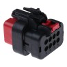 TE Connectivity AMPSEAL 16 Automotive Connector Female Red Cable 8 Way Crimp Termination 776494-1