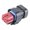 TE Connectivity AMPSEAL 16 Automotive Connector Female Red Cable 2 Way Crimp Termination 776522-1