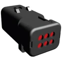 TE Connectivity AMPSEAL 16 Automotive Connector Male Red Clip 6 Way Crimp Termination 776537-1