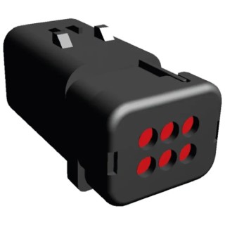 TE Connectivity AMPSEAL 16 Automotive Connector Male Red Clip 6 Way Crimp Termination 776537-1