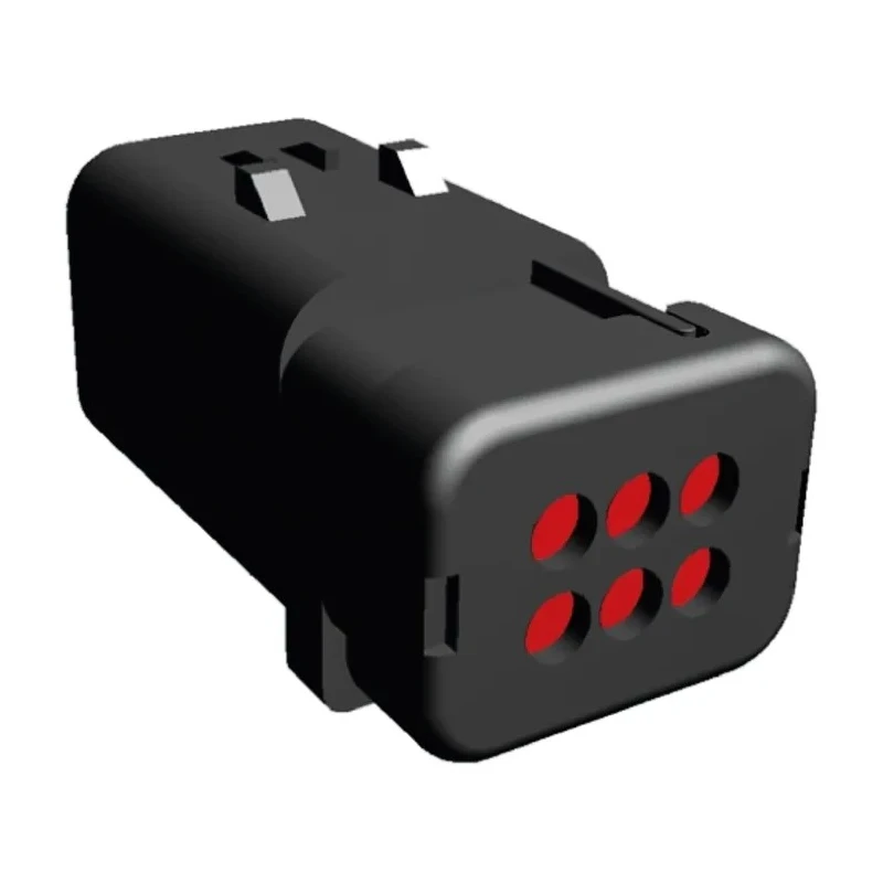 TE Connectivity AMPSEAL 16 Automotive Connector Male Red Clip 6 Way Crimp Termination 776537-1