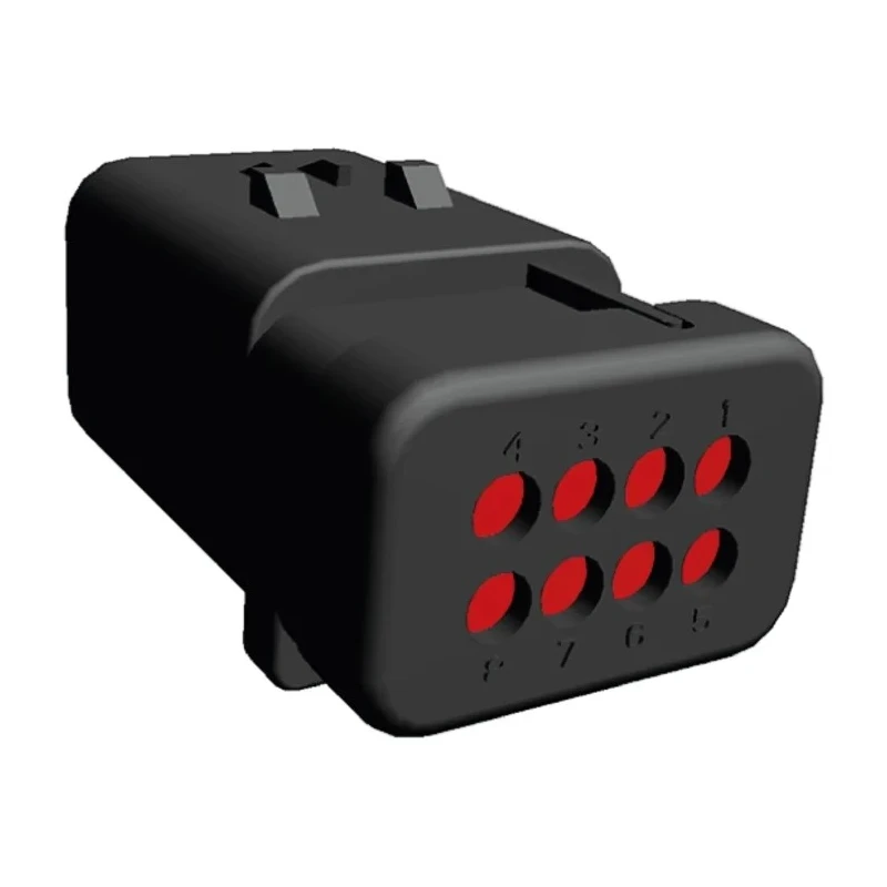 TE Connectivity AMPSEAL 16 Automotive Connector Male Red Clip 8 Way Crimp Termination 776538-1