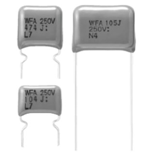 Panasonic ECWF(A) Film Capacitor, 100 nF ±10 %, 450 V dc, Through Hole Mount ECWF2W104KAQ
