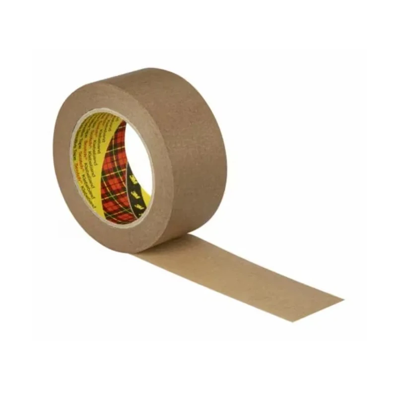 3M Brown Scotch 3444 Paper Backing Packing Tape, 50 m Length x 50 mm Width, 0.1 mm Thickness, Natural Rubber Adhesive 3444