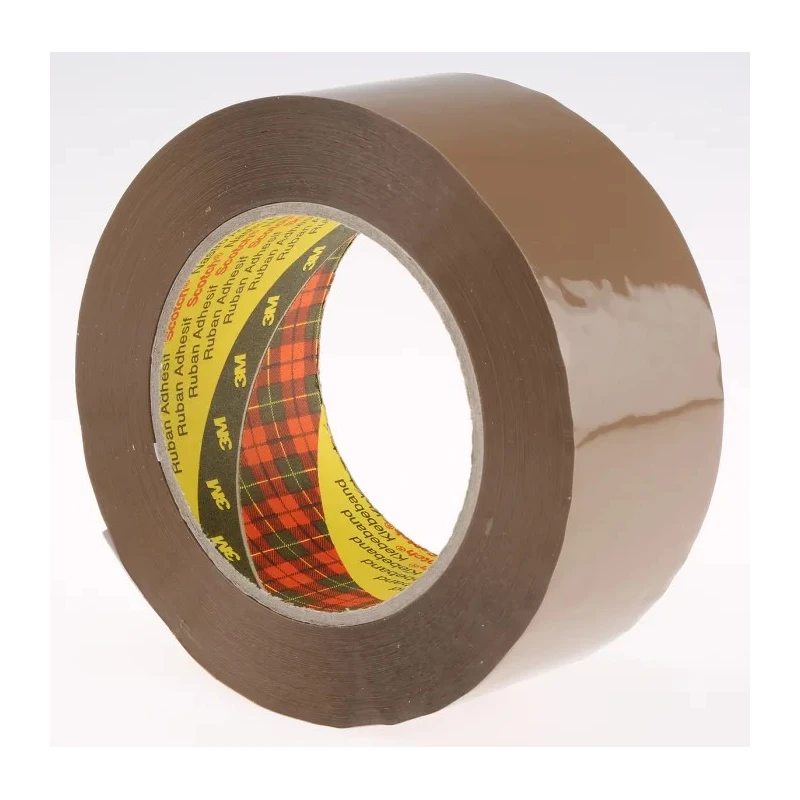 3M Brown Scotch 313 Packing Tape, 100m Length x 50mm Width, 0.07mm Thickness, Pressure Sensitive Acrylic Adhesive 313