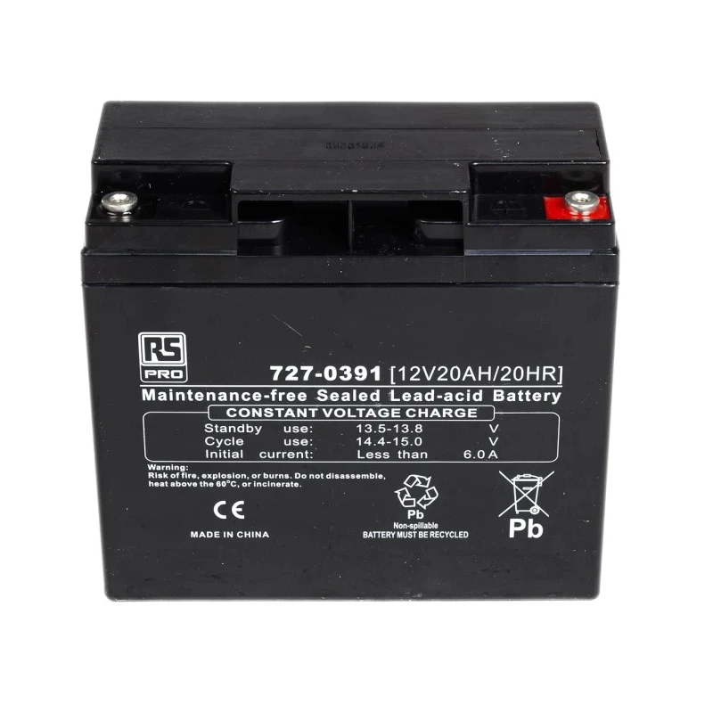 RS PRO 12 V T12 Sealed Lead Acid Battery 20 Ah, AGM Construction, 181.5 mm x 167.5 mm 727-0391