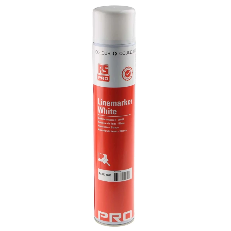 RS PRO 750 ml White Line Marker Spray Acrylic Paint Aerosol for Indoor and Outdoor Use 727-5605