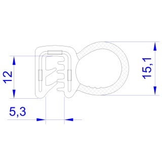 RS PRO Black Ethylene Propylene Diene Monomer Edging Strip, 20 m Length, 16 mm Width, 25 mm Height 727-6052