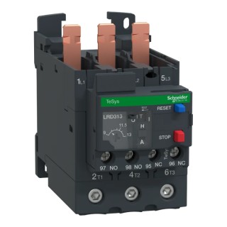 Schneider Electric Thermal Overload Relay 1 NO/1 NC, 13A, 9 to 13 A F.L.C, 13A Contact Rating, 5.5 kW, 690 V DIN Rail LRD313