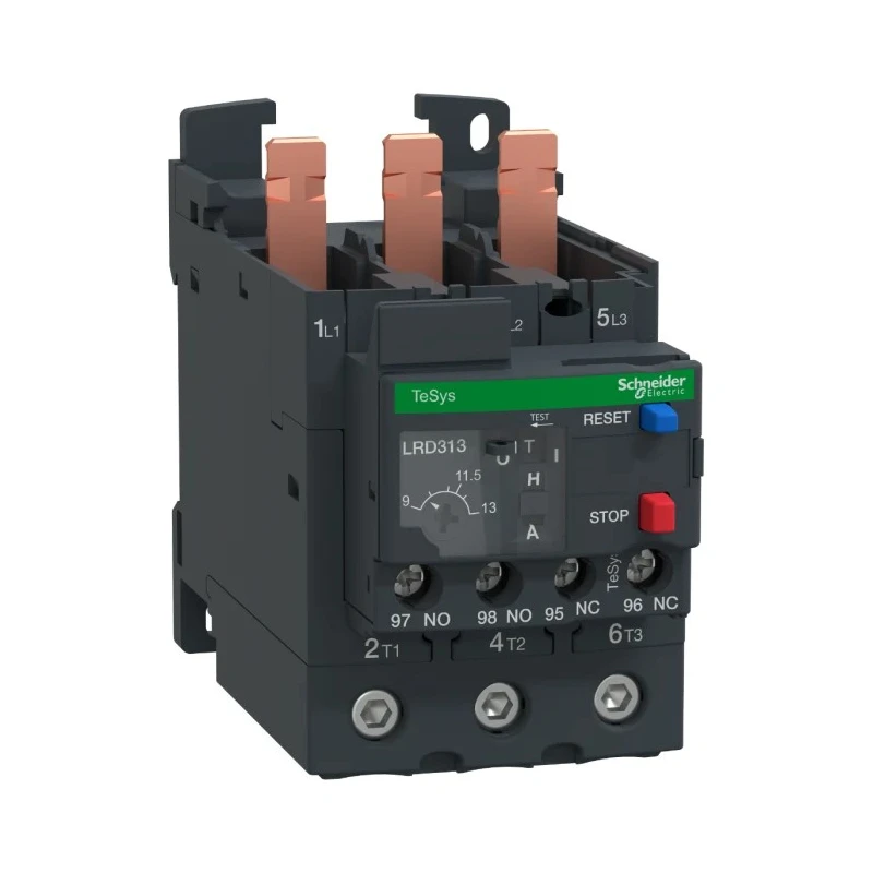 Schneider Electric Thermal Overload Relay 1 NO/1 NC, 13A, 9 to 13 A F.L.C, 13A Contact Rating, 5.5 kW, 690 V DIN Rail LRD313