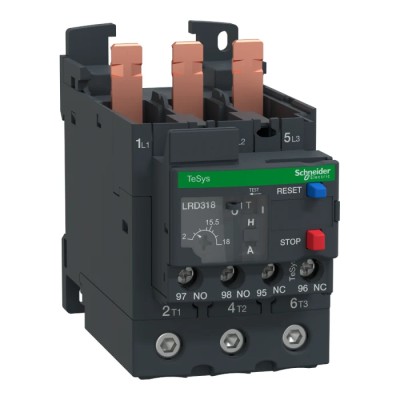 Schneider Electric LRD Thermal Overload Relay 1 NO/1 NC, 12A, 18 A F.L.C, 18A Contact Rating, 11 kW 3 LRD318