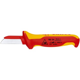 Knipex Cable Knife Insulating Multi-Component Handle VDE 1000V Approved, 190mm Overall Length, 50mm Special Tool Steel 98 54