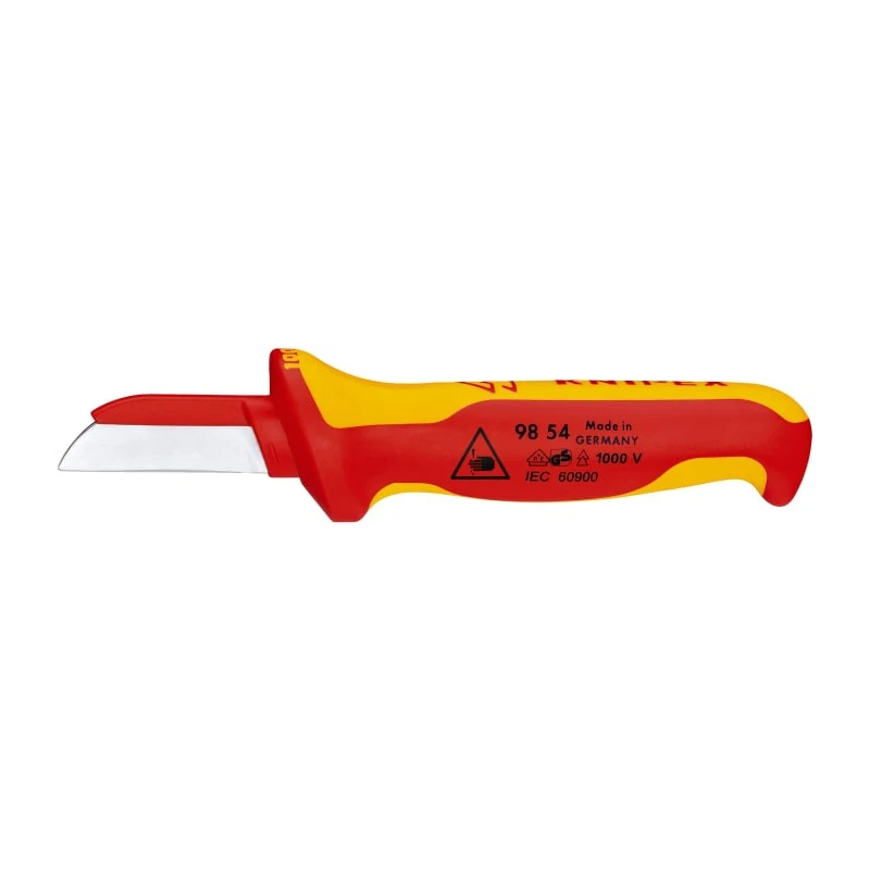 Knipex Cable Knife Insulating Multi-Component Handle VDE 1000V Approved, 190mm Overall Length, 50mm Special Tool Steel 98 54