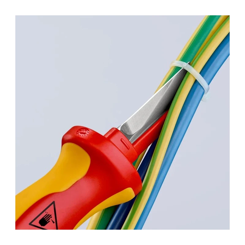 Knipex Cable Knife Insulating Multi-Component Handle VDE 1000V Approved, 190mm Overall Length, 50mm Special Tool Steel 98 54