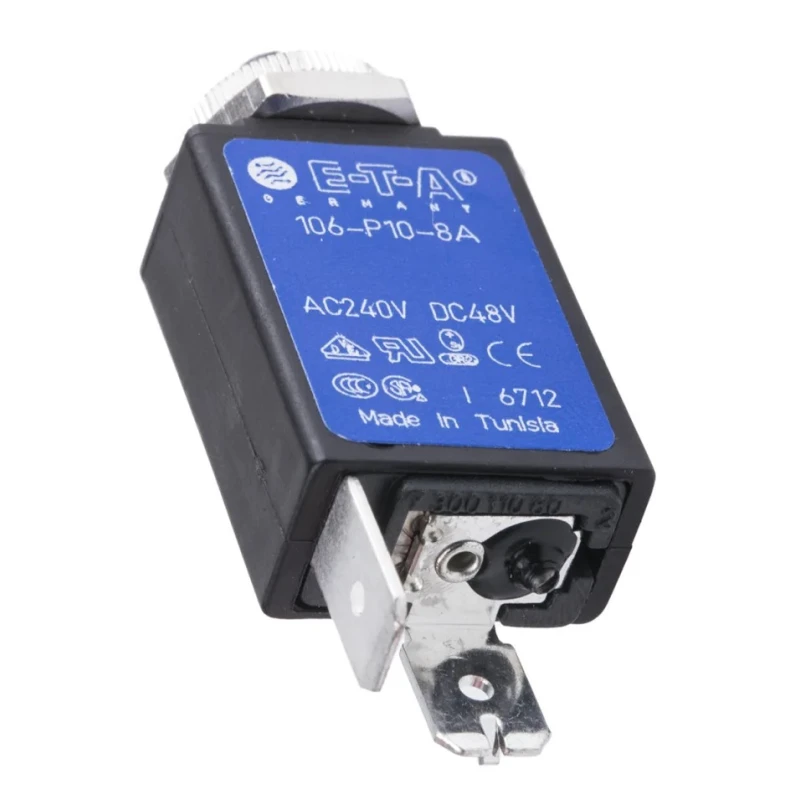 ETA Thermal Circuit Breaker 8A Current Rating 1-Pole Panel Mount 106-P10-000040-8A