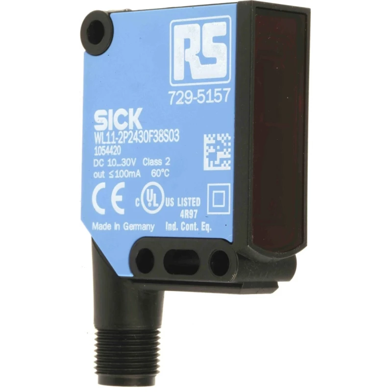 RS PRO Retroreflective Photoelectric Sensor Block Sensor 150 mm to 10 m Detection Range PNP Output IP66 IP67 IP69K 729-5157