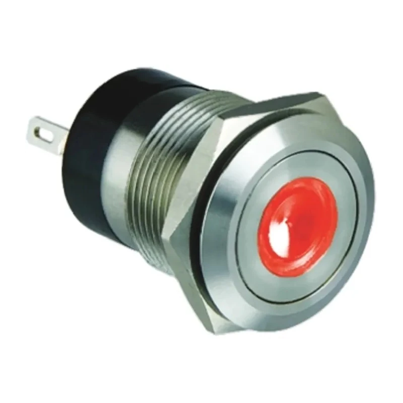 Bulgin MPI001 Series Illuminated Push Button Switch Momentary Panel Mount SPST Red LED 24 V dc MPI001