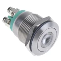 Bulgin MPI001 Series Illuminated Momentary Push Button Switch Panel Mount 19.2 mm Cutout SPST Green LED IP66 24 V dc MPI001