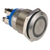 Bulgin Series Illuminated Push Button Switch, Momentary, Panel Mount, 19.2 mm Cutout, SPST, Blue LED, IP66, 24 V dc MPI002