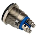 Bulgin Series Illuminated Push Button Switch, Momentary, Panel Mount, 19.2 mm Cutout, SPST, Blue LED, IP66, 24 V dc MPI002