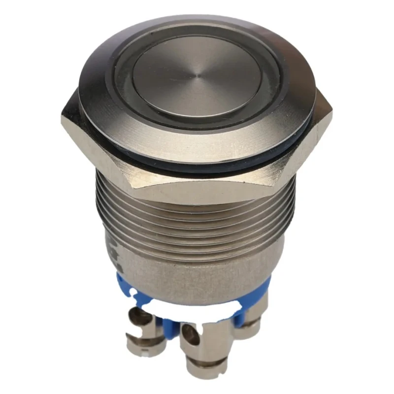 Bulgin Series Illuminated Push Button Switch, Momentary, Panel Mount, 19.2 mm Cutout, SPST, Blue LED, IP66, 24 V dc MPI002