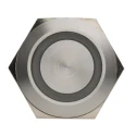 Bulgin Illuminated Momentary Push Button Switch Panel Mount 19.2 mm Cutout Green LED IP66 24 V dc MPI002