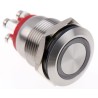 Bulgin MPI002 Series Illuminated Push Button Switch Momentary Panel 19.2 mm Cutout SPST Red LED IP66 24 V dc MPI002