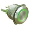 Bulgin MPI002 Series Illuminated Momentary Push Button Switch Panel Mount 19.2 mm Cutout SPST Green LED IP66 MPI002