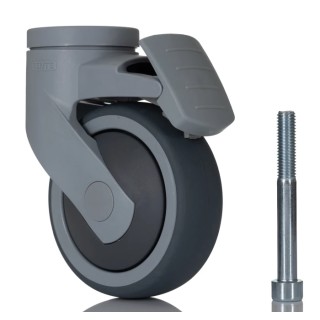 Tente Swivel Castor 100 kg Load Capacity 100 mm Thermoplastic Rubber Wheel 5377 PJP 100 P30-11 (Levina)