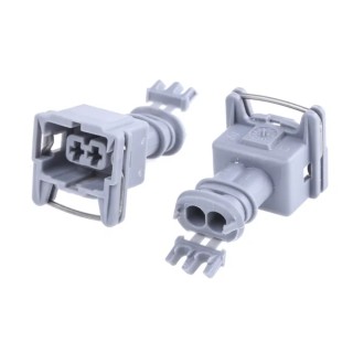 TE Connectivity Junior Power Timer Automotive Connector Female Grey Cable 2 Way Solder Termination 282680-1