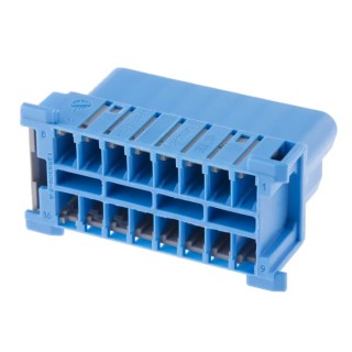 TE Connectivity MICRODOT Automotive Connector Female Blue Cable 16 Way Crimp Termination 1418984-1