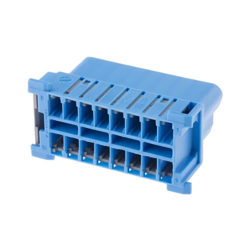 TE Connectivity MICRODOT Automotive Connector Female Blue Cable 16 Way Crimp Termination 1418984-1