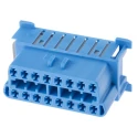 TE Connectivity MICRODOT Automotive Connector Female Blue Cable 16 Way Crimp Termination 1418984-1